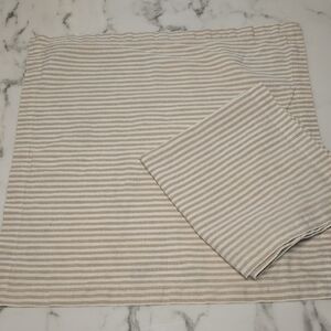 Pottery Barn Linen-Blend Striped Napkins – Set of‎ 2 Neutral 20" x 20"
